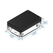 Top Cap Black Bottom Clear Electronic Enclosures RB53P06B10C