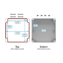 Top Cap Clear Bottom Gray Electronic Enclosures RB55P14C28G