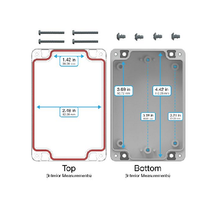 Top Cap Clear Bottom Gray Electronic Enclosures RB53P06C10G