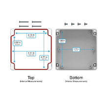 Top Cap Clear Bottom Gray Electronic Enclosures RB55P14C16G
