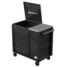 44″ Rspro 9 Drawer Flip Top Black Power Service Cart BK06044090