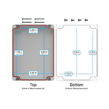 Top Cap Gray Bottom Clear Electronic Enclosures RB65P06G20C