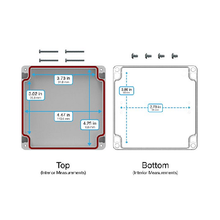 Top Cap Gray Bottom Clear Electronic Enclosures RB55P14G16C