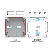 Top Cap Gray Bottom Clear Electronic Enclosures RB33P06G16C