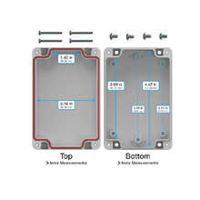 Top Cap Gray Bottom Gray Electronic Enclosures RB53P06G16G
