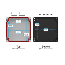 Top Cap Gray Bottom Black Electronic Enclosures RB55P06G10B