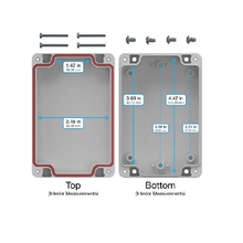 Top Cap Gray Bottom Gray Electronic Enclosures RB53P06G28G