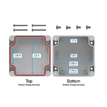 Top Cap Gray Bottom Gray Electronic Enclosures RB33P06G28G