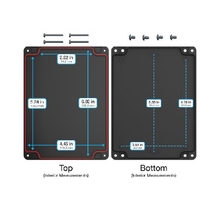 Top Cap Black Bottom Black Electronic Enclosures RB65P12B24B