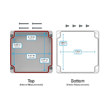 Top Cap Gray Bottom Clear Electronic Enclosures RB55P06G28C