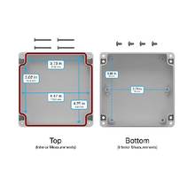 Top Cap Gray Bottom Gray Electronic Enclosures RB55P14G28G