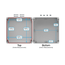 Top Cap Gray Bottom Gray Electronic Enclosures RB66P06G16G