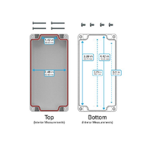 Top Cap Gray Bottom Clear Electronic Enclosures RB63P06G16C