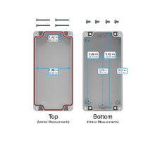 Top Cap Gray Bottom Gray Electronic Enclosures RB63P06G16G