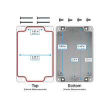 Top Cap Clear Bottom Gray Electronic Enclosures RB53P06C28G