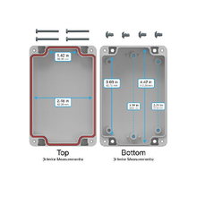 Top Cap Gray Bottom Gray Electronic Enclosures RB53P06G10G