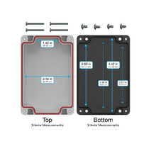 Top Cap Gray Bottom Black Electronic Enclosures RB53P06G28B