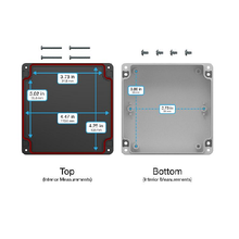 Top Cap Black Bottom Gray Electronic Enclosures RB55P06B16G