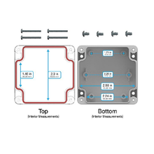 Top Cap Clear Bottom Gray Electronic Enclosures RB33P06C08G