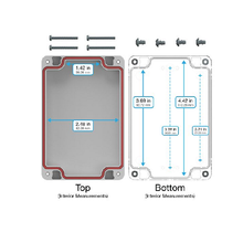 Top Cap Gray Bottom Clear Electronic Enclosures RB53P06G16C