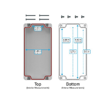 Top Cap Gray Bottom Clear Electronic Enclosures RB63P06G28C