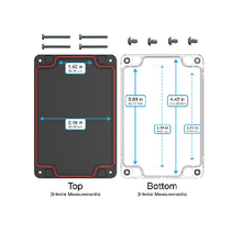 Top Cap Black Bottom Clear Electronic Enclosures RB53P06B28C