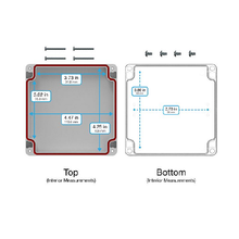 Top Cap Gray Bottom Clear Electronic Enclosures RB55P14G10C