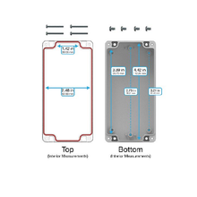 Top Cap Clear Bottom Gray Electronic Enclosures RB63P06C28G