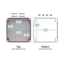 Top Cap Gray Bottom Clear Electronic Enclosures RB55P06G16C