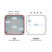 Top Cap Gray Bottom Clear Electronic Enclosures RB55P06G10C
