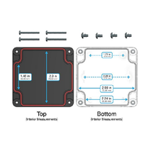 Top Cap Black Bottom Clear Electronic Enclosures RB33P06B08C