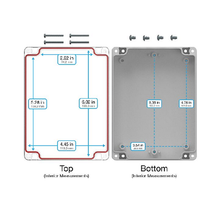 Top Cap Clear Bottom Gray Electronic Enclosures RB65P06C24G