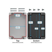 Top Cap Gray Bottom Black Electronic Enclosures RB53P06G16B