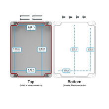 Top Cap Gray Bottom Clear Electronic Enclosures RB65P12G10C