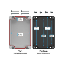 Top Cap Gray Bottom Black Electronic Enclosures RB53P06G10B
