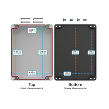 Top Cap Gray Bottom Black Electronic Enclosures RB65P12G20B