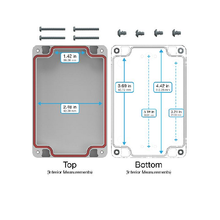 Top Cap Gray Bottom Clear Electronic Enclosures RB53P06G10C