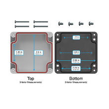 Top Cap Gray Bottom Black Electronic Enclosures RB33P06G16B