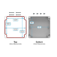 Top Cap Clear Bottom Gray Electronic Enclosures RB55P06C28G