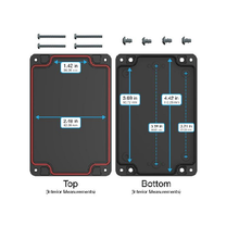 Top Cap Black Bottom Black Electronic Enclosures RB53P06B16B