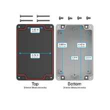 Top Cap Black Bottom Gray Electronic Enclosures RB53P06B16G