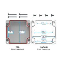 Top Cap Gray Bottom Clear Electronic Enclosures RB33P06G28C