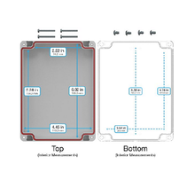 Top Cap Gray Bottom Clear Electronic Enclosures RB65P12G24C
