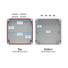 Top Cap Gray Bottom Gray Electronic Enclosures RB55P14G10G