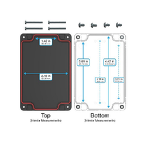 Top Cap Black Bottom Clear Electronic Enclosures RB53P06B16C