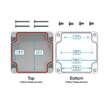 Top Cap Gray Bottom Clear Electronic Enclosures RB33P06G08C
