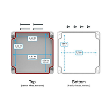Top Cap Gray Bottom Clear Electronic Enclosures RB55P14G28C