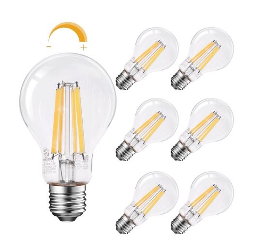 12W 2700K 1600LM Dimmable Soft White LED Edison Light Bulb YGA16C10-A19CL12W(Pack of 6)