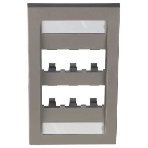 6 Port Mini-Com Executive Series Single Gang Faceplate Mount ABS CFPE6IGY