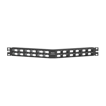 48 Port Mini-Com High Density Flush Mount Angled Modular Patch Panel 1RU CPPA48HDEWBL